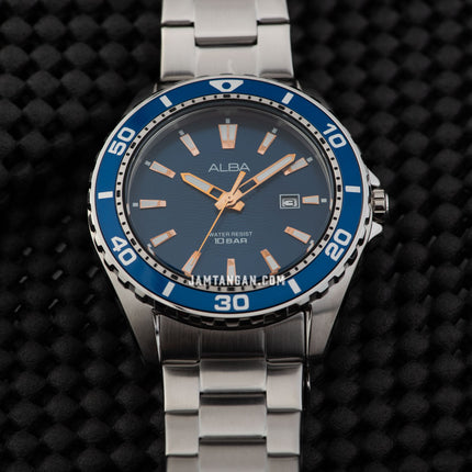 Alba Active AG8L25X1 Men Blue Patterned Dial Stainless Steel Strap