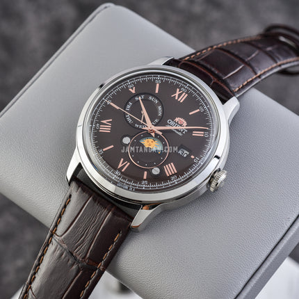 Orient Classic RA-AK0804Y Bambino Automatic Sun & Moon Dark Brown Dial Dark Brown Leather Strap