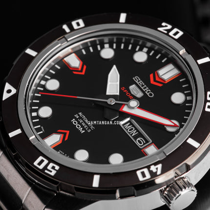 Seiko 5 Sports SRP673K1 Automatic Black Dial Stainless Steel Strap