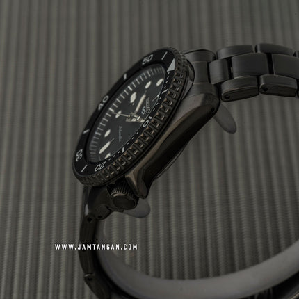 Seiko 5 Sports SRPD65K1 5KX SKX Sports Style Automatic Black Dial Gunmetal Stainless Steel Strap