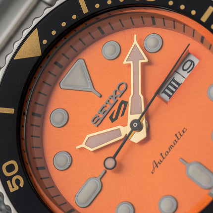 Seiko 5 Sports SRPD59K1 5KX SKX Sports Style Automatic Orange Dial Stainless Steel Strap