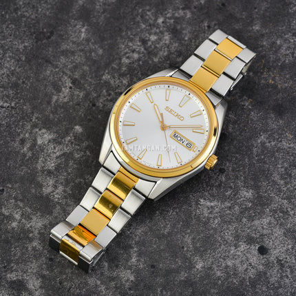 Seiko Classic SUR446P1 Men Silver Dial Dual Tone Stainless Steel Strap