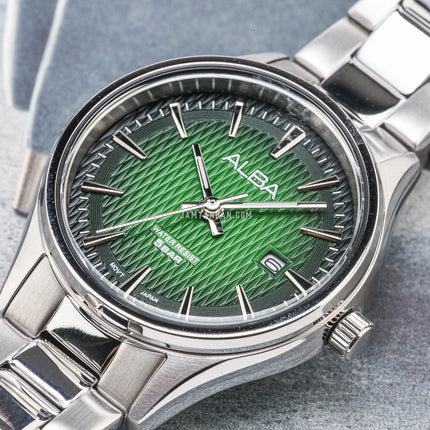 Alba AH7ED1X1 Ladies Green Dial Stainless Steel Strap
