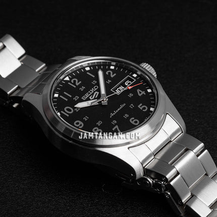 Seiko 5 Sports SRPJ81K1 Mid-Field Sports Style Automatic Men Black Dial Stainless Steel Strap