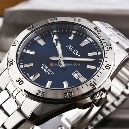 Alba Active AS9V45X1 Men Blue Dial Stainless Steel Strap