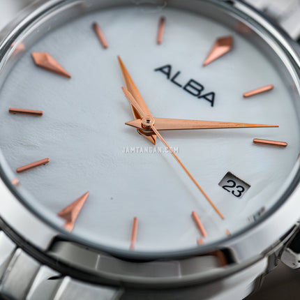 Alba Fashion AG8P39X1 Ladies Cutie MOP Dial Stainless Steel Strap