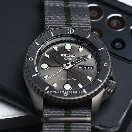 Seiko 5 Sports SRPF75K1 Naruto & Boruto Shikamaru Nara Model Dual Tone Nylon Strap Limited Edition