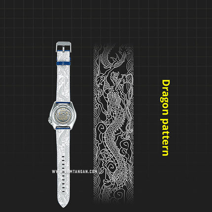 Seiko 5 Sports SRPF17K1 Street Fighter Chun-Li Blue Jade Model Blue Leather Strap Limited Edition