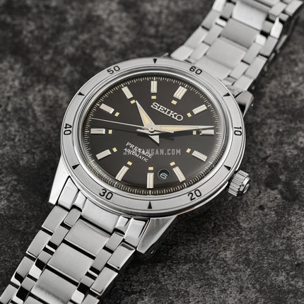 Seiko Presage SRPL09J1 Style60s Elegant Yet Rugged Brown Dial Stainless Steel Strap