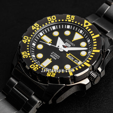 Seiko 5 Sports SRP607K1 Automatic Black Dial Black Stainless Steel Strap