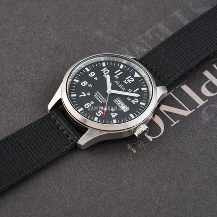 Alba Mechanical Field Military AL4223X1 Men Black Dial Black Nylon Strap