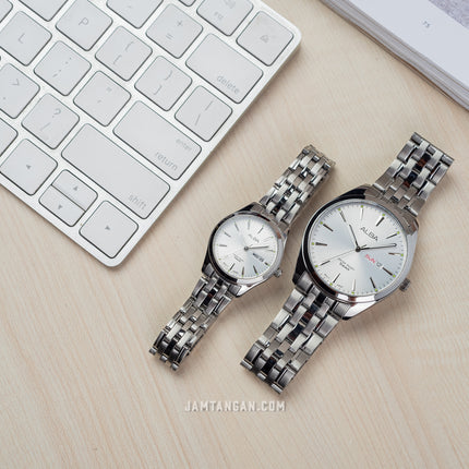 Alba AN8073X1_AJ6177X1 Couple Silver Dial Stainless Steel Strap