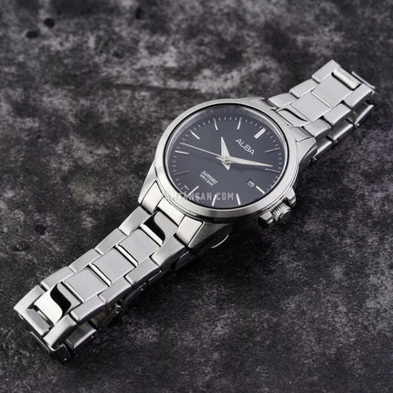 Alba Prestige AH7S45X1 Ladies Black Dial Stainless Steel Strap