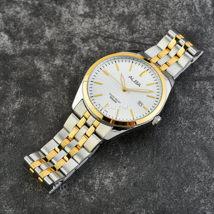 Alba Prestige AS9S12X1 Men Silver Dial Dual Tone Stainless Steel Strap