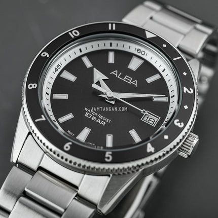 Alba Mechanical AL4717X1 Automatic Men Black Dial Stainless Steel Strap