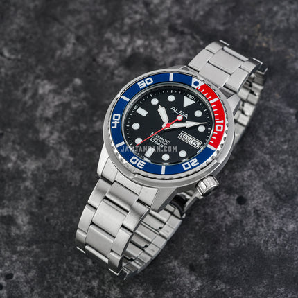 Alba Active AL4247X1 Automatic Men Pepsi Black Dial Stainless Steel Strap