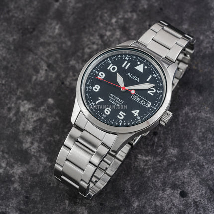 Alba Mechanical AL4205X1 Automatic Men Black Dial Stainless Steel Strap