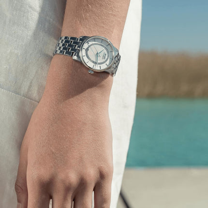MIDO Baroncelli Prisma M007.207.11.116.00 Lady Diamonds White Mother Of Pearl Dial St. Steel Strap
