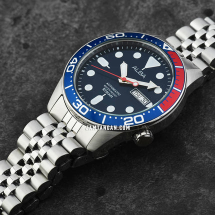 Alba Mechanical AL4191X1 Men Blue Dial Stainless Steel Strap