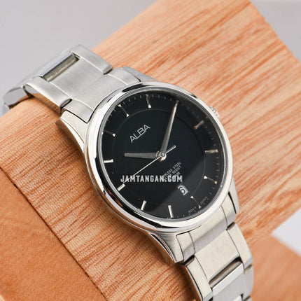Alba Prestige AH7L75X1 Ladies Black Dial Stainless Steel Strap