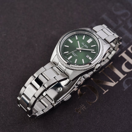 Alba Prestige AH7CK9X1 Ladies Green Patterned Dial Stainless Steel Strap
