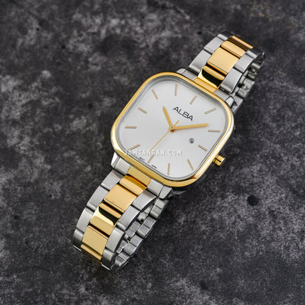 Alba Fashion AH7BZ2X1 Ladies Silver White Dial Dual Tone Stainless Steel Strap