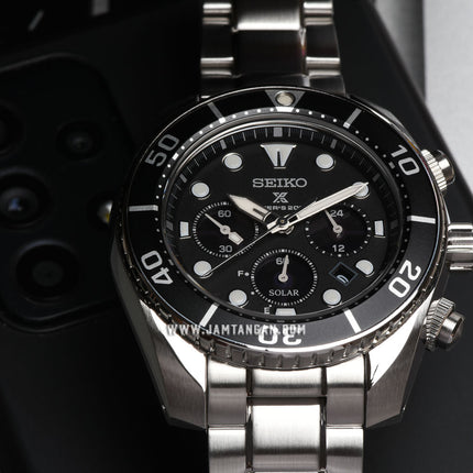 Seiko Prospex SSC757J1 Sumo Solar Chronograph Black Dial Stainless Steel Strap