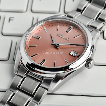 Seiko Classic SUR523P1 Discover More Pink Salmon Dial Stainless Steel Strap