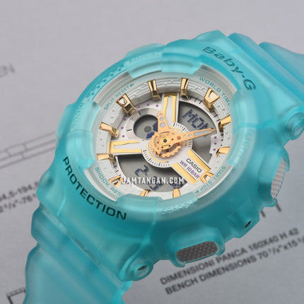 Casio Baby-G BA-110SC-2ADR Spring And Summer Digital Analog Dial Tosca Transparent Resin Band