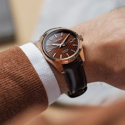 Seiko Presage SPB170J1 Sharp Edged Susutake Brown-Toned Smoked Brown Leather Strap
