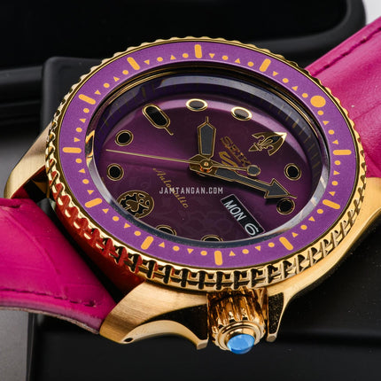 Seiko 5 Sports X Jojo Bizarre Adventure SBSA036 Giorno Giovanna Leather Strap Limited Edition (JDM)