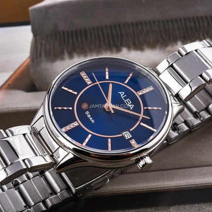 Alba Fashion AG8Q53X1 Ladies Blue Dial Stainless Steel Strap