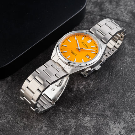 Alba Active AG8M41X1 Tangerine Gelato Series Yellow Patterned Dial Stainless Steel Strap