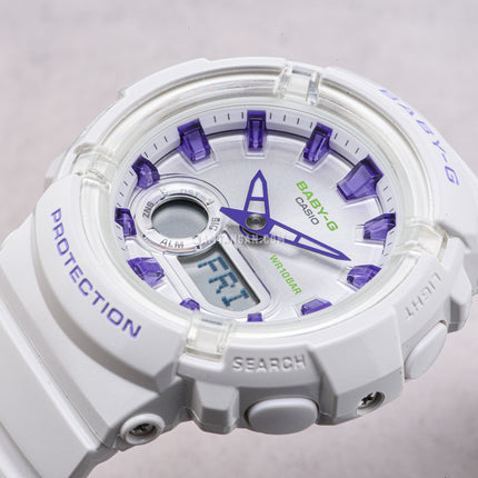Casio Baby-G BGA-280DN-7ADR Dance Floor Digital Analog Dial White Resin Band