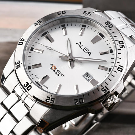 Alba Active AS9V51X1 Men Silver Dial Stainless Steel Strap