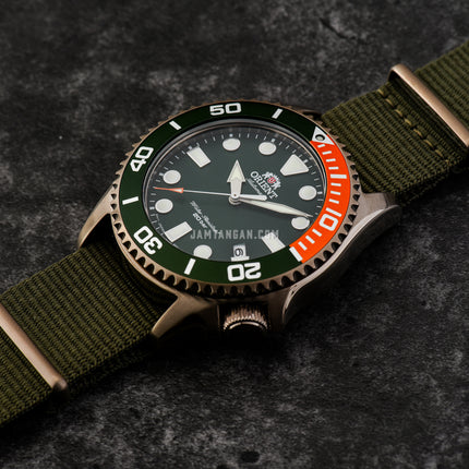 Orient Sports RA-AC0K04E Automatic Green Dial Green Army Nylon Strap