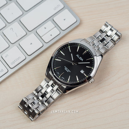 Alba AH7BM9X1_AS9Q93X1 Couple Black Dial Stainless Steel Strap