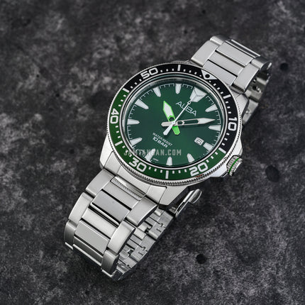 Alba AS9T93X1 Men Green Dial Stainless Steel Strap