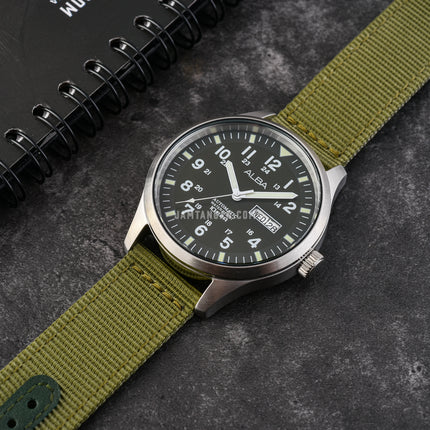 Alba Mechanical Field Military AL4217X1 Men Green Dial Green Nylon Strap