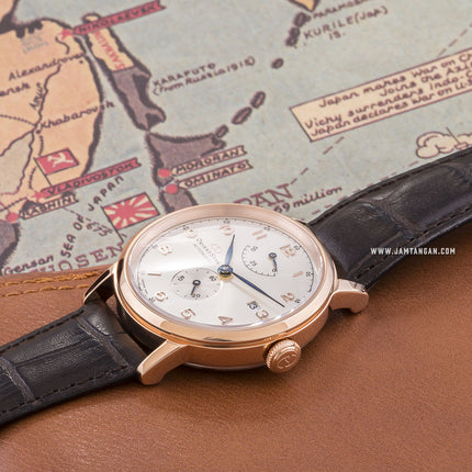 Orient Star Heritage RE-AW0003S Gothic Power Reserve Small Man Silver Dial Brown Leather Strap
