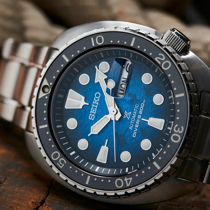 Seiko Prospex SRPE39K1 King Turtle Manta Ray Save The Ocean Stainless Steel Strap Special Edition