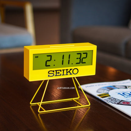 Seiko Alarm Clock QHL083 17.6cm Digital Dial Yellow