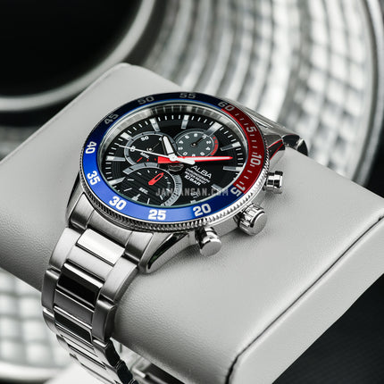 Alba Active AM3893X1 Chronograph Men Black Dial Stainless Steel Strap
