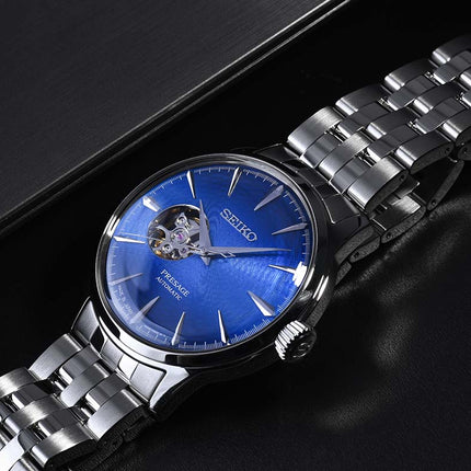 Seiko Presage SSA439J1 Cocktail Time Blue Acapulco Automatic Blue Dial Stainless Steel Strap