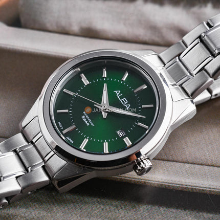 Alba AH7EP7X1 Ladies Green Dial Stainless Steel Strap