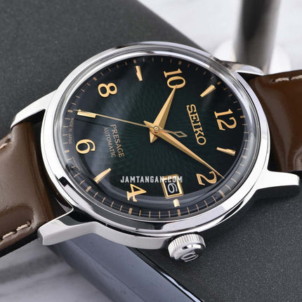 Seiko Presage SRPE45J1 Cocktail Mojito Green Dial Brown Leather Strap