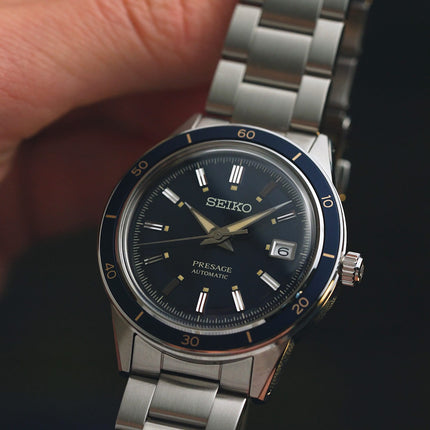 Seiko Presage SRPG05J1 Style60s Automatic Blue Dial Stainless Steel Strap