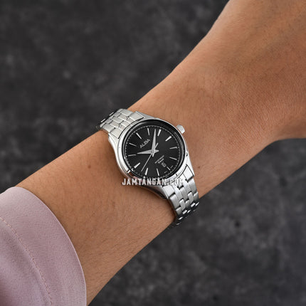 Alba AH7DK7X1 Ladies Black Dial Stainless Steel Strap