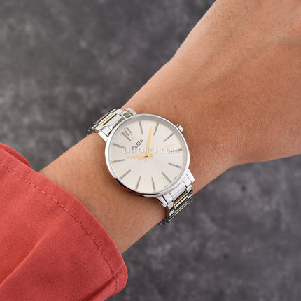 Alba Fashion AH8755X1 Ladies Light Champagne Dial Dual Tone Stainless Steel Strap