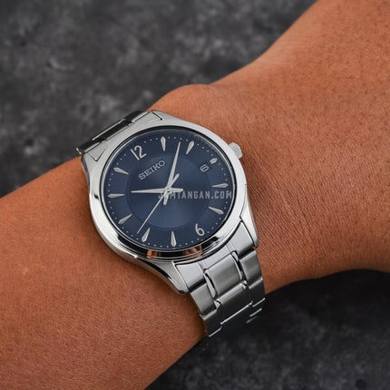 Seiko Classic SUR419P1 Discover More Blue Dial Stainless Steel Strap